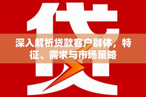 武义县深入解析贷款客户群体，特征、需求与市场策略