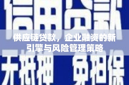 武义县供应链贷款，企业融资的新引擎与风险管理策略