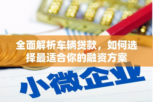 武义县全面解析车辆贷款，如何选择最适合你的融资方案